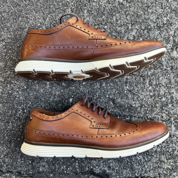 Timberland Brogue Leather Oxford Men's 10.5 Franklin Park Brown Loafer Shoe - Picture 7 of 13